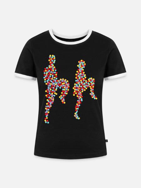 Boogie Woogie Tanzen Retro Swing - Frauen Kontrast-T-Shirt - Schwarz/Weiß
