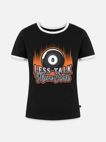 Weniger Reden, Mehr Kreide - Frauen Kontrast-T-Shirt - Schwarz/Weiß