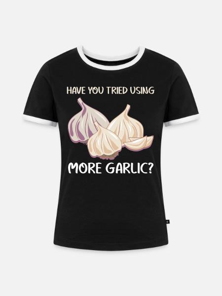 Knoblauch Knoblauchzehen - Frauen Kontrast-T-Shirt - Schwarz/Weiß