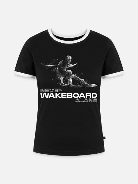 Wakeboarding Wakeboarder - Frauen Kontrast-T-Shirt - Schwarz/Weiß