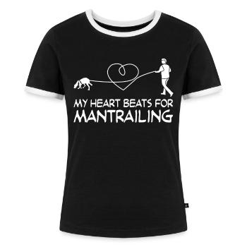 Mantrailer Hund Hunde Mantrailing - Frauen Kontrast-T-Shirt - Schwarz/Weiß - Vorne - Selfina (174cm)