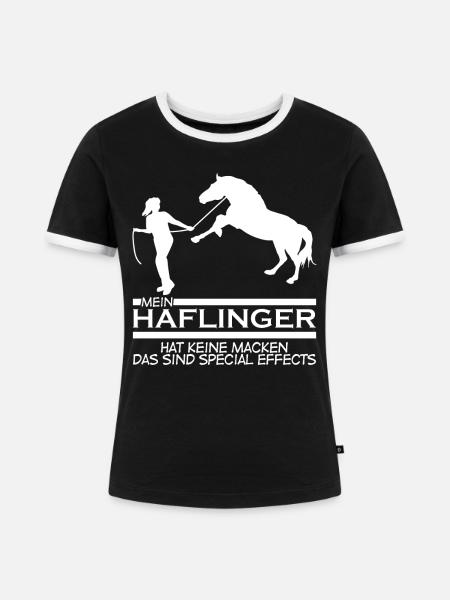 Haflinger Spruch Reiten Reiter Pferde - Frauen Kontrast-T-Shirt - Schwarz/Weiß