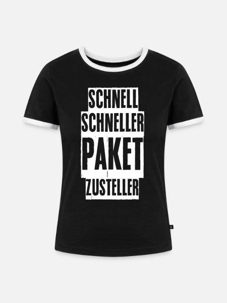 Paketbote Paket Paketzusteller - Frauen Kontrast-T-Shirt - Schwarz/Weiß