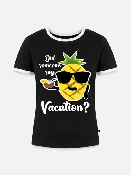 Urlaub Urlauber Ananas Strandurlaub - Frauen Kontrast-T-Shirt - Schwarz/Weiß
