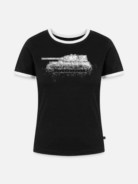 Panzer Panzerfahrer - Frauen Kontrast-T-Shirt - Schwarz/Weiß