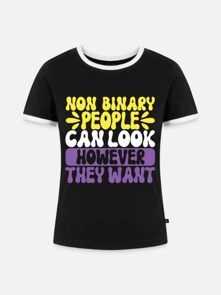 Non Binary Pride Genderqueer - Frauen Kontrast-T-Shirt - Schwarz/Weiß