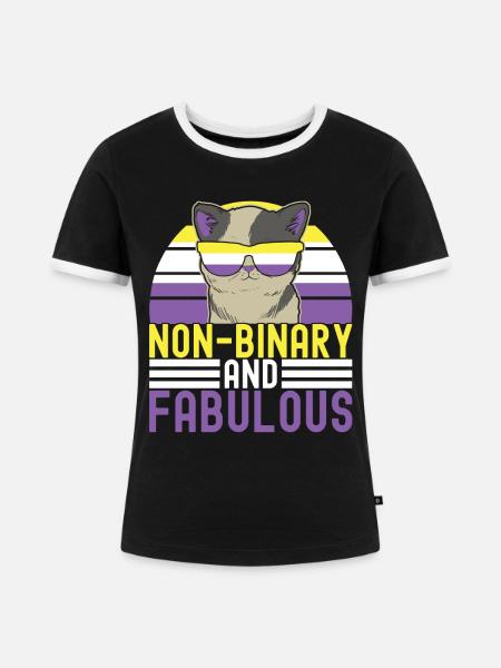 Non Binary Pride Genderqueer - Frauen Kontrast-T-Shirt - Schwarz/Weiß