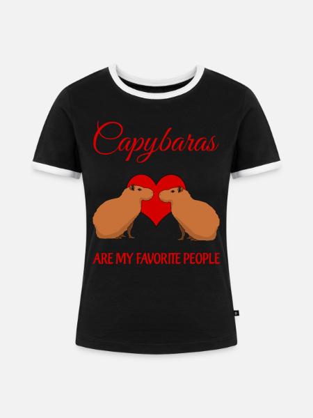 Capybaras Capybara - Frauen Kontrast-T-Shirt - Schwarz/Weiß