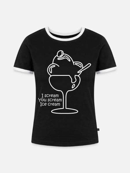 Eis Eiscreme Eisbecher - Frauen Kontrast-T-Shirt - Schwarz/Weiß