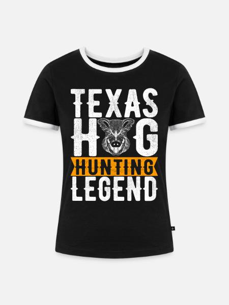 Jäger Wildschwein Jagen - Frauen Kontrast-T-Shirt - Schwarz/Weiß