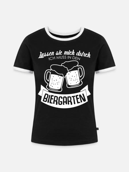 Biergarten Bierglas Bier Bierfest - Frauen Kontrast-T-Shirt - Schwarz/Weiß