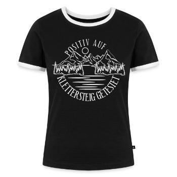 Klettersteig Bergwandern Berge Wandern - Frauen Kontrast-T-Shirt - Schwarz/Weiß - Vorne - Selfina (174cm)