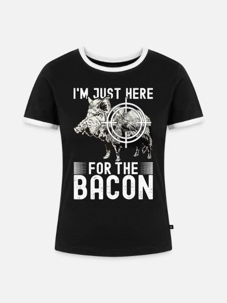 Jäger Wildschwein Jagen - Frauen Kontrast-T-Shirt - Schwarz/Weiß
