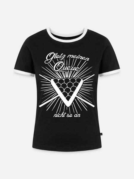 Snooker Billard Poolbillard - Frauen Kontrast-T-Shirt - Schwarz/Weiß