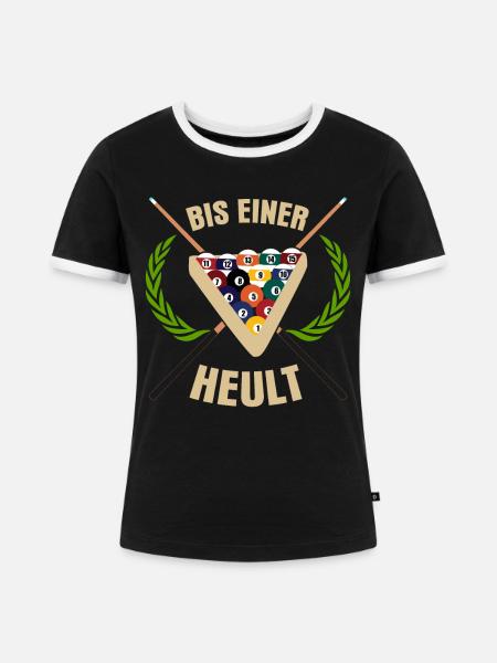 Billard Poolbillard Billardspieler - Frauen Kontrast-T-Shirt - Schwarz/Weiß