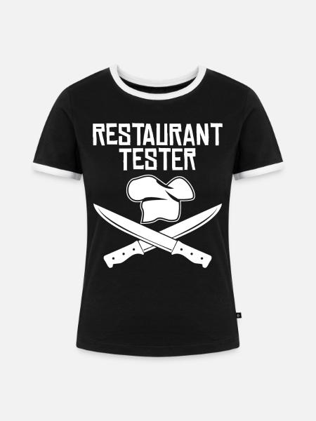 Restaurant Kochmesser Restauranttester - Frauen Kontrast-T-Shirt - Schwarz/Weiß