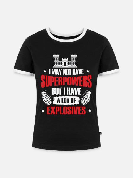 Combat Engineer Engineering Armee - Frauen Kontrast-T-Shirt - Schwarz/Weiß