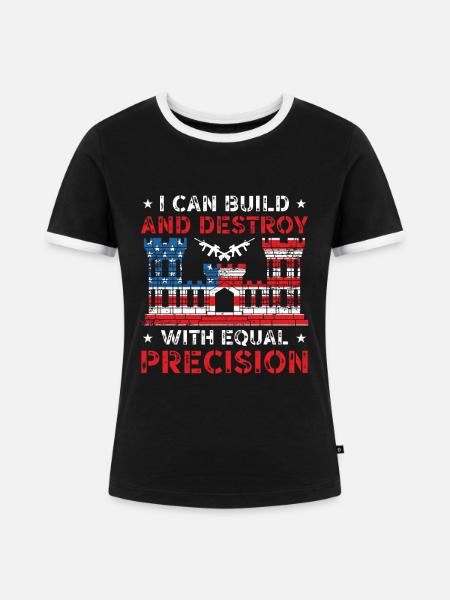 Combat Engineer Engineering Armee - Frauen Kontrast-T-Shirt - Schwarz/Weiß