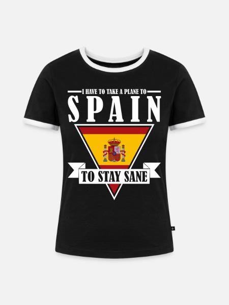 Spanien Urlauber Urlaub Spanisch - Frauen Kontrast-T-Shirt - Schwarz/Weiß