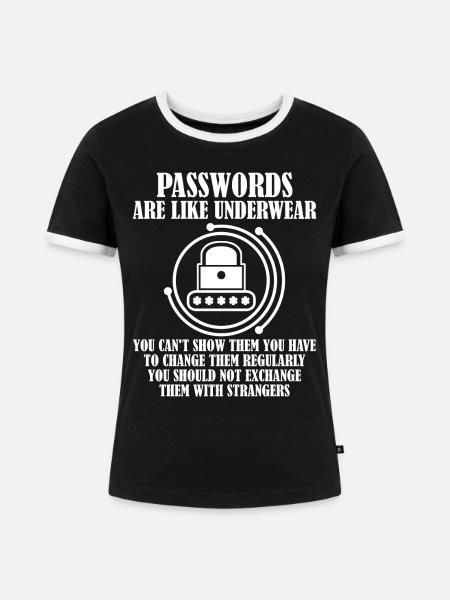 Admin Spruch Passwort Programmierer - Frauen Kontrast-T-Shirt - Schwarz/Weiß