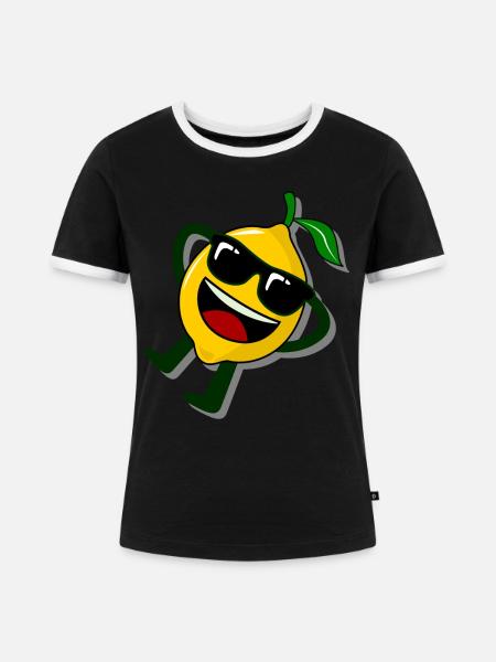 Zitrone entspannte Zitronen - Frauen Kontrast-T-Shirt - Schwarz/Weiß