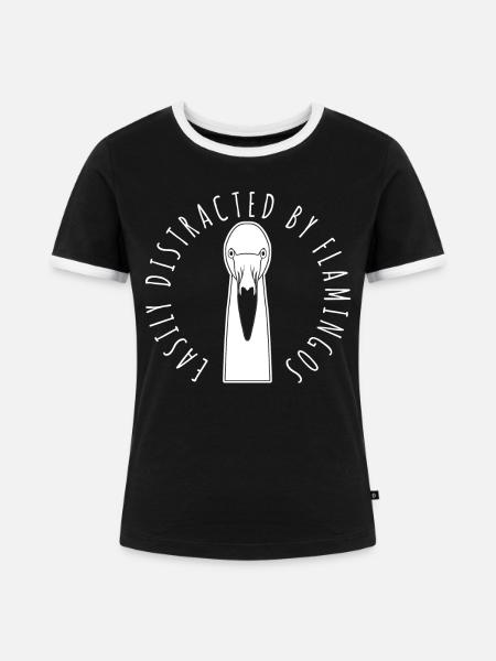 Flamingo Flamingos Spruch - Frauen Kontrast-T-Shirt - Schwarz/Weiß