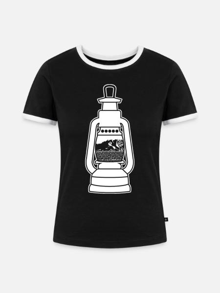 Zugspitze Wandern Bergsteigen Wanderung - Frauen Kontrast-T-Shirt - Schwarz/Weiß
