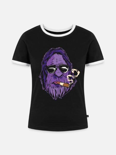 Zigarre Rauchen Zigarren Raucher - Frauen Kontrast-T-Shirt - Schwarz/Weiß