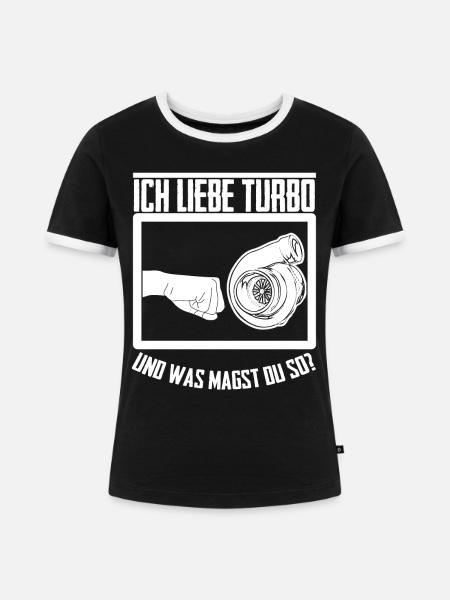 Turbolader Werkstatt Tuner Tuning - Frauen Kontrast-T-Shirt - Schwarz/Weiß