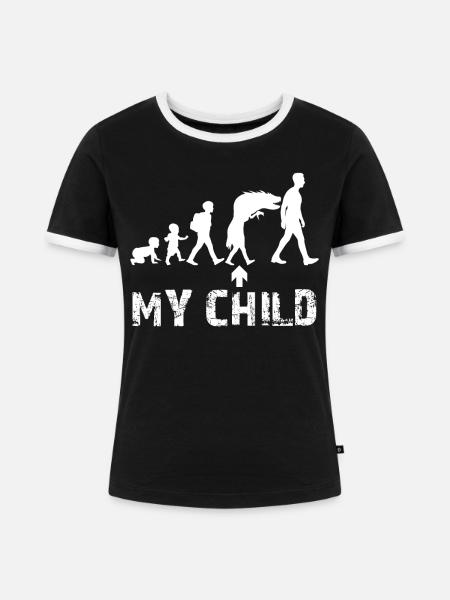 Eltern Pubertät Mutter Vater - Frauen Kontrast-T-Shirt - Schwarz/Weiß
