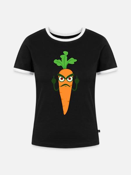 Grumpy Carrot - Frauen Kontrast-T-Shirt - Schwarz/Weiß