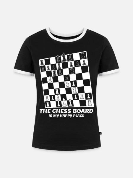 Chess Pieces - Frauen Kontrast-T-Shirt - Schwarz/Weiß