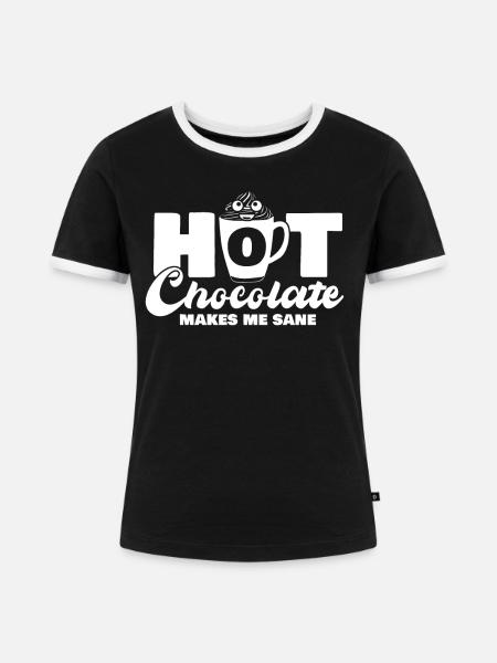 Hot Chocolate - Frauen Kontrast-T-Shirt - Schwarz/Weiß