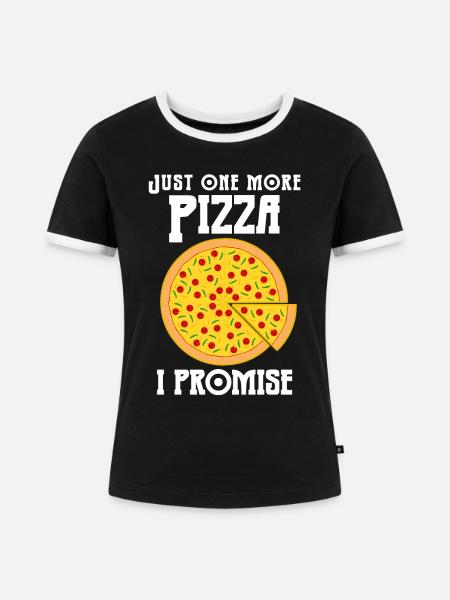Pizza Pizzaria Pizzas - Frauen Kontrast-T-Shirt - Schwarz/Weiß