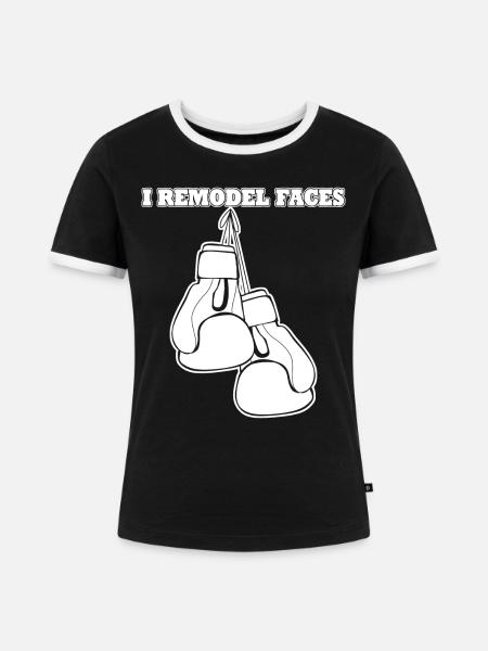 Boxer Joke Boxing Gloves - Frauen Kontrast-T-Shirt - Schwarz/Weiß