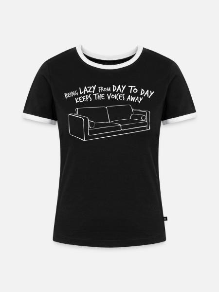 Couch Joke Sofa - Frauen Kontrast-T-Shirt - Schwarz/Weiß