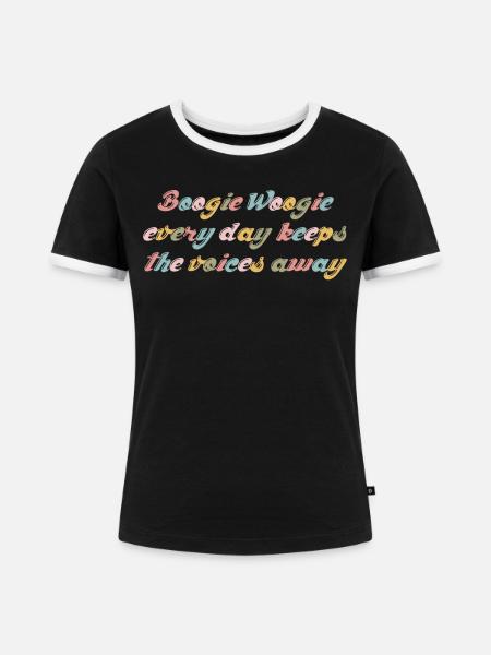 Boogie Woogie Joke Dancing Swing - Frauen Kontrast-T-Shirt - Schwarz/Weiß