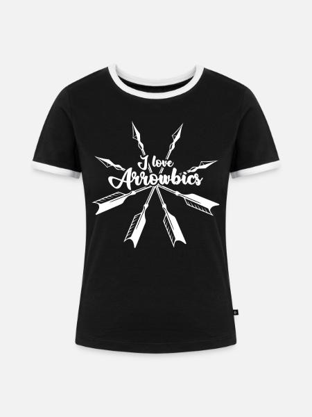 Archery Bow Compound Bow Shooting - Frauen Kontrast-T-Shirt - Schwarz/Weiß