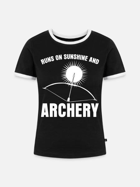 Archery - Frauen Kontrast-T-Shirt - Schwarz/Weiß