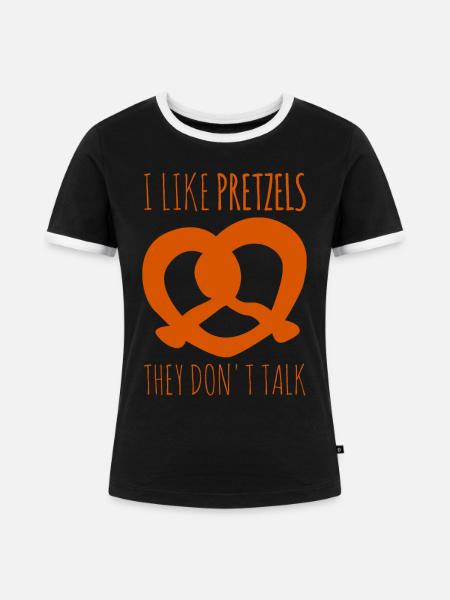 Pretzel Pretzels Bavaria - Frauen Kontrast-T-Shirt - Schwarz/Weiß