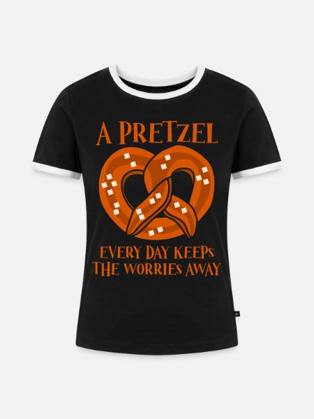 Bavaria Pretzels Pretzel - Frauen Kontrast-T-Shirt - Schwarz/Weiß