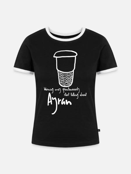Ayran Joke - Frauen Kontrast-T-Shirt - Schwarz/Weiß