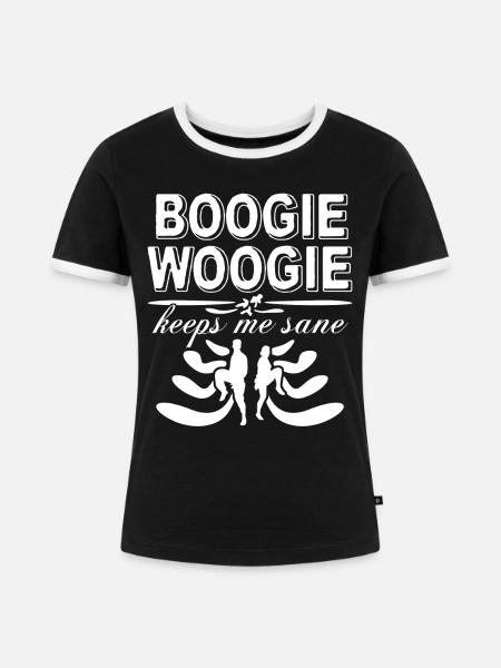 Boogie Woogie Dancing Swing Dance - Frauen Kontrast-T-Shirt - Schwarz/Weiß