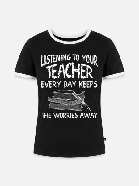 School Teacher Teaching Teachers - Frauen Kontrast-T-Shirt - Schwarz/Weiß