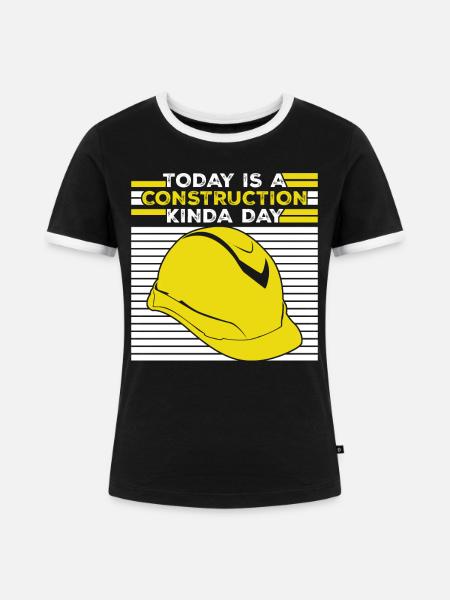 Construction Site Construction Manager - Frauen Kontrast-T-Shirt - Schwarz/Weiß
