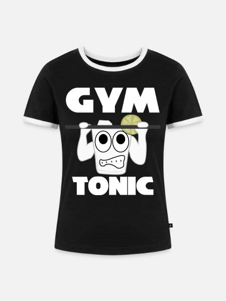 Pull-up Motivation Bodybuilding Gym - Frauen Kontrast-T-Shirt - Schwarz/Weiß
