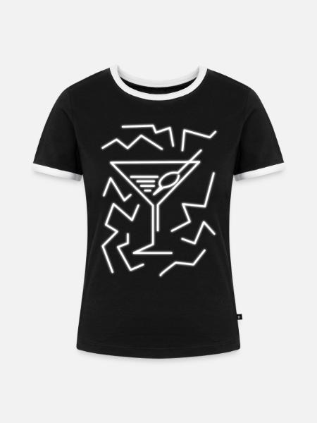 Martini Olive Olives - Frauen Kontrast-T-Shirt - Schwarz/Weiß