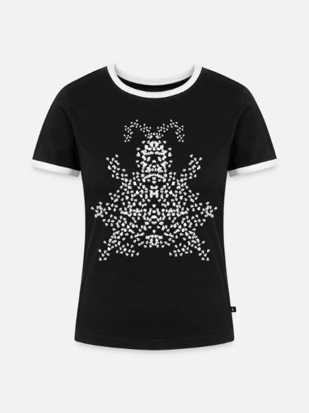 Ladybug Monster Ladybugs - Frauen Kontrast-T-Shirt - Schwarz/Weiß