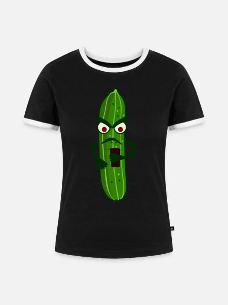 Smartphone Cellphone Mobile Phone - Frauen Kontrast-T-Shirt - Schwarz/Weiß