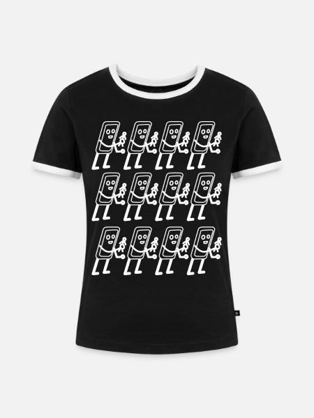 Mobile Phone Cellphone Smartphone - Frauen Kontrast-T-Shirt - Schwarz/Weiß
